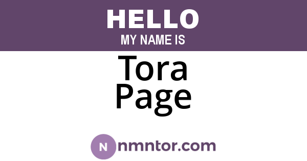 Tora Page
