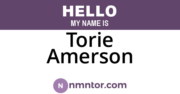 Torie Amerson