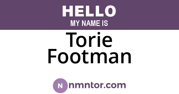 Torie Footman
