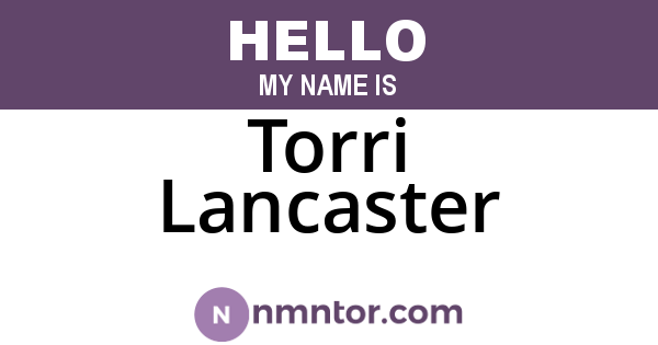 Torri Lancaster