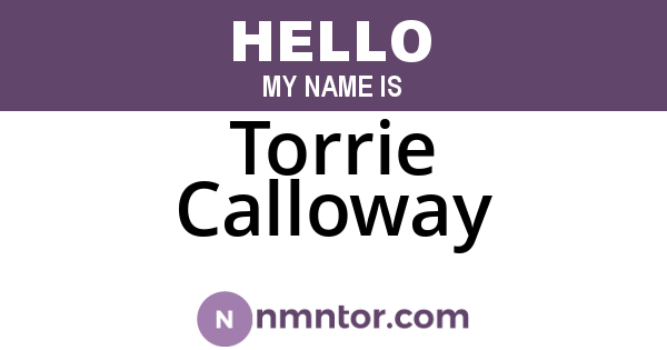 Torrie Calloway
