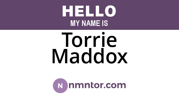 Torrie Maddox