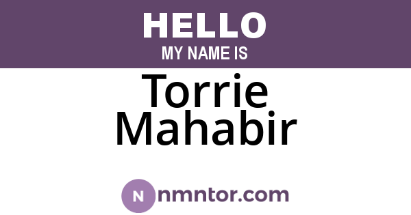 Torrie Mahabir