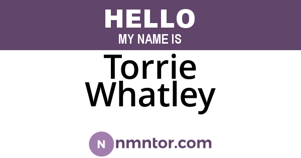 Torrie Whatley