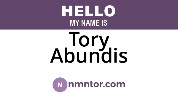 Tory Abundis