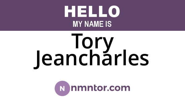 Tory Jeancharles