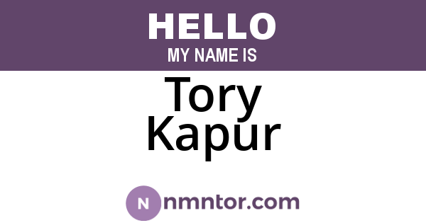 Tory Kapur