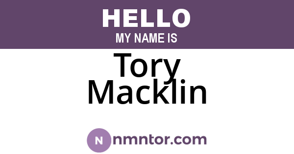 Tory Macklin