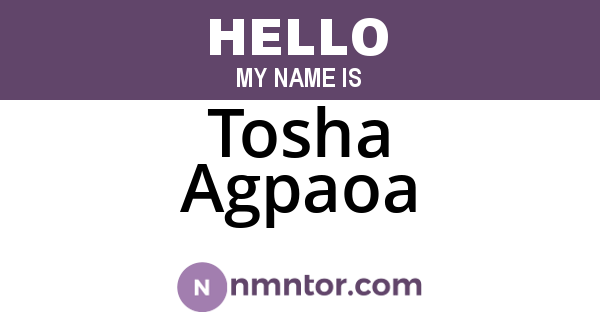 Tosha Agpaoa