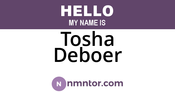 Tosha Deboer