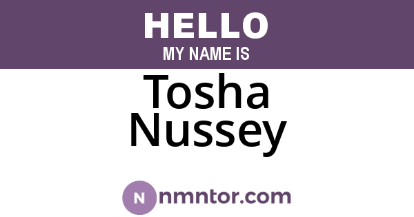 Tosha Nussey