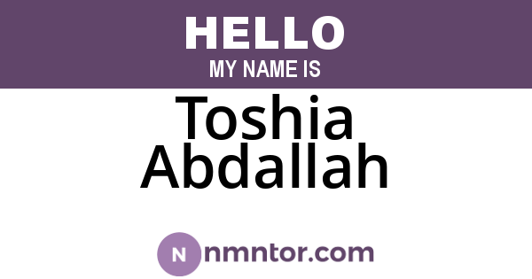 Toshia Abdallah