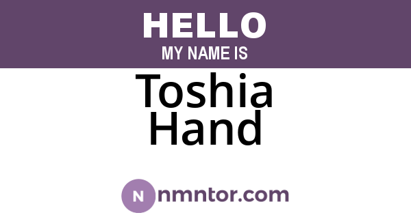 Toshia Hand