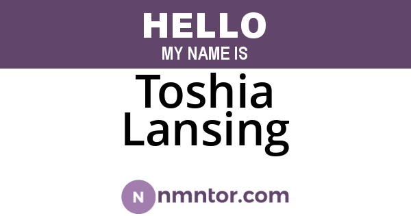 Toshia Lansing