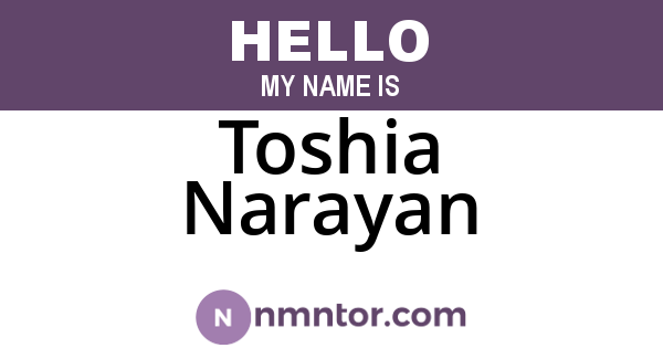 Toshia Narayan