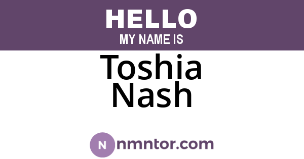 Toshia Nash
