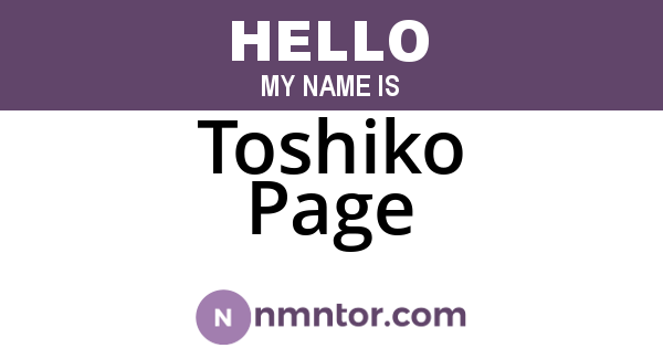 Toshiko Page