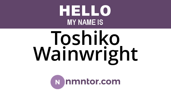 Toshiko Wainwright