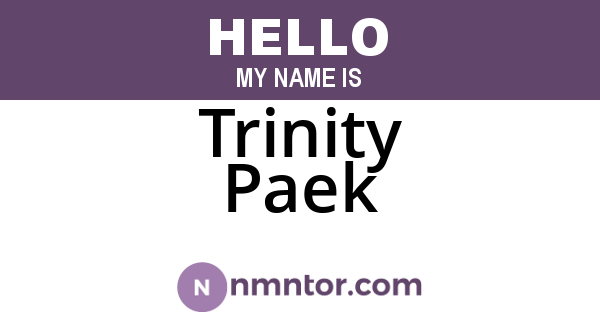 Trinity Paek