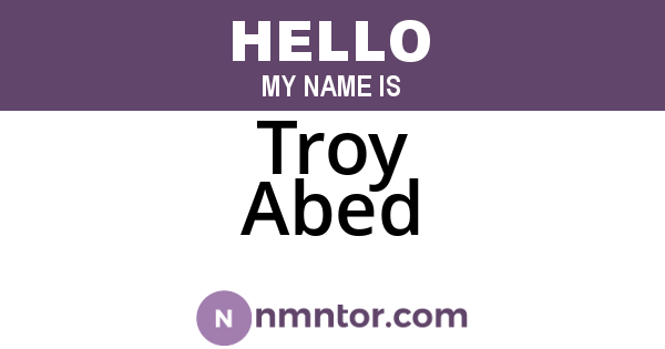 Troy Abed