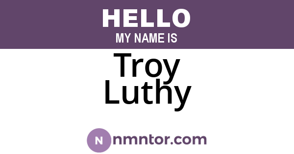 Troy Luthy