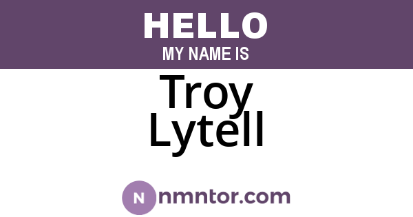 Troy Lytell