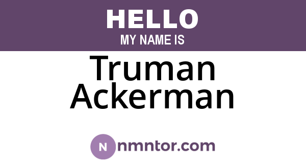 Truman Ackerman