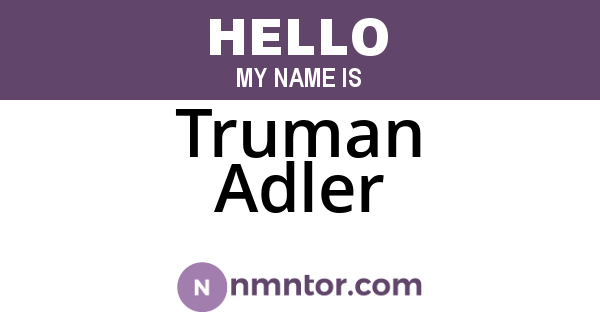 Truman Adler