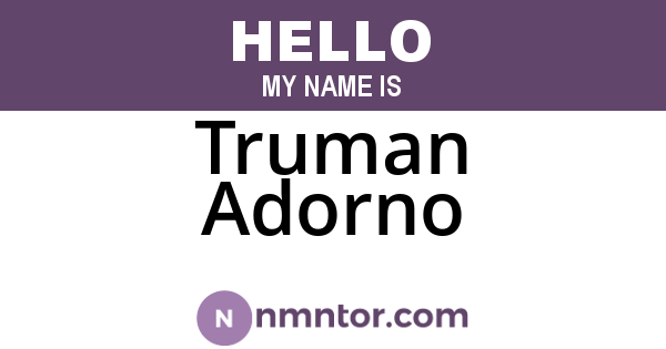 Truman Adorno
