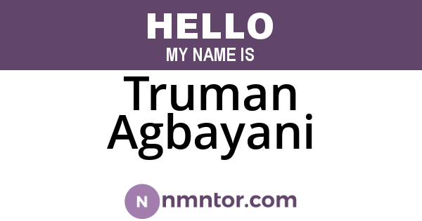 Truman Agbayani