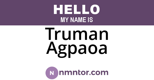Truman Agpaoa