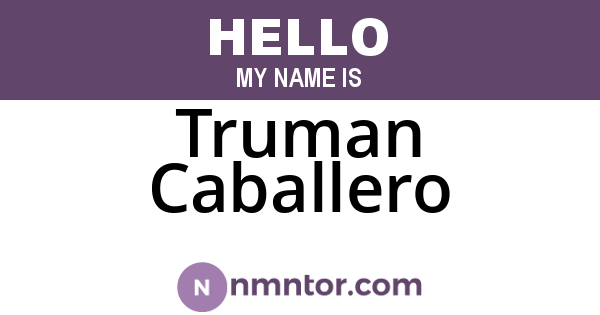 Truman Caballero