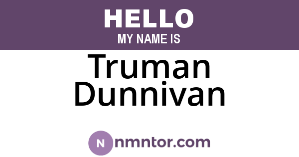 Truman Dunnivan