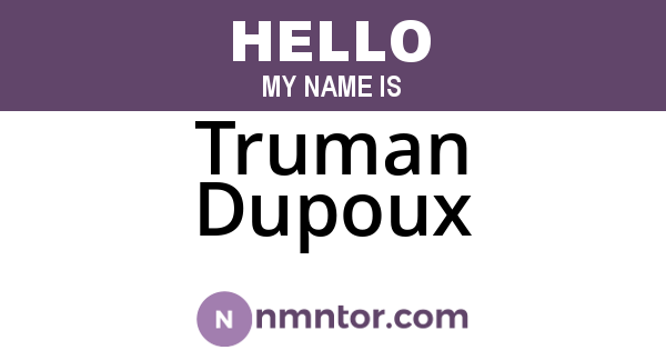 Truman Dupoux