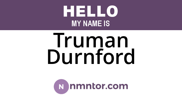 Truman Durnford