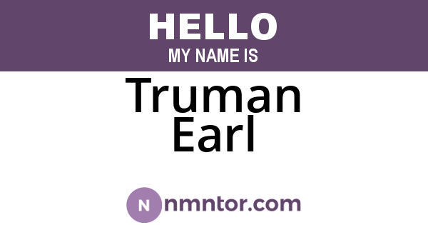 Truman Earl