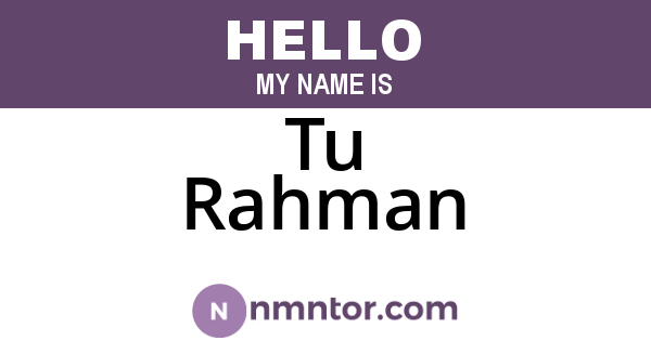 Tu Rahman