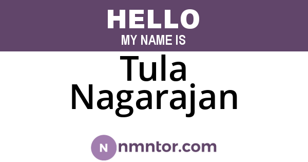 Tula Nagarajan