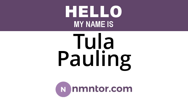 Tula Pauling