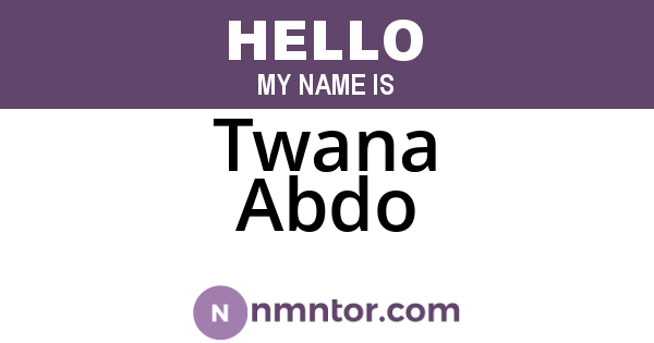Twana Abdo