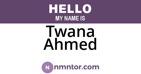 Twana Ahmed