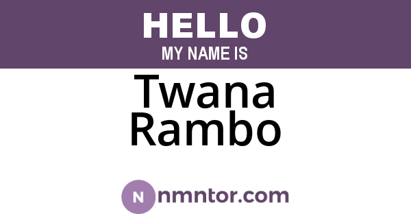 Twana Rambo