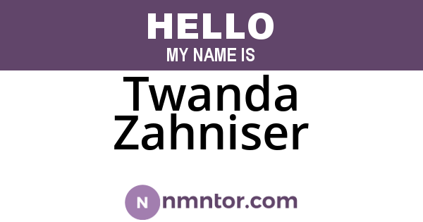 Twanda Zahniser