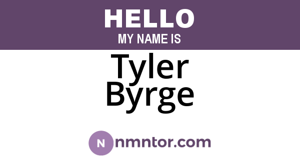 Tyler Byrge