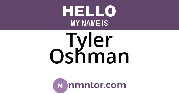 Tyler Oshman