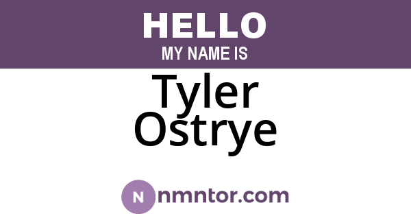 Tyler Ostrye