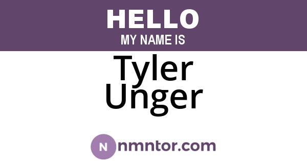 Tyler Unger