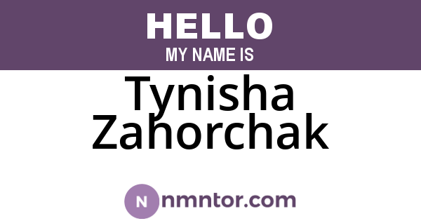 Tynisha Zahorchak