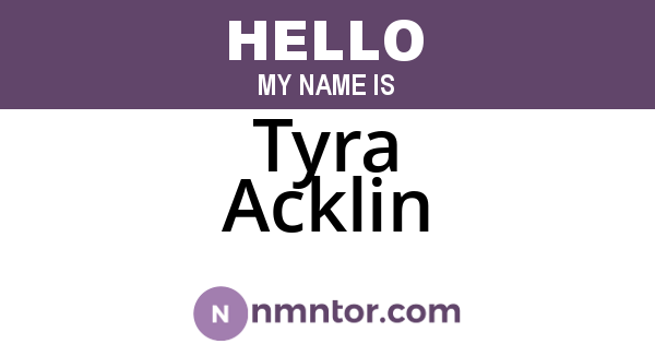 Tyra Acklin
