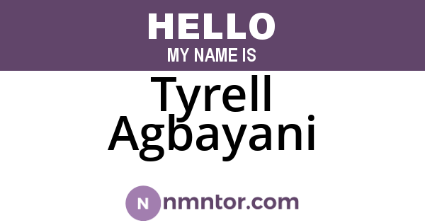 Tyrell Agbayani